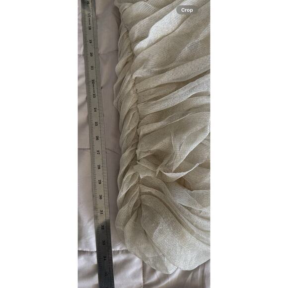 NWT Mestiza One Shoulder Mini Dress Metallic Iridescent Draped Ruched Champagne - Picture 9 of 12